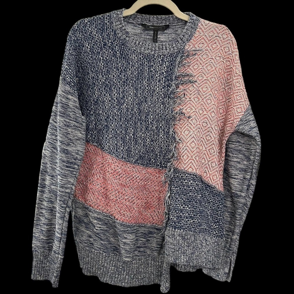 BCBG Max Azria Asymmetrical Colorblock Sweater Size Medium